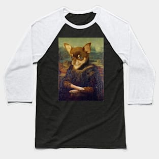 Mona Lisa Chihuahua Baseball T-Shirt